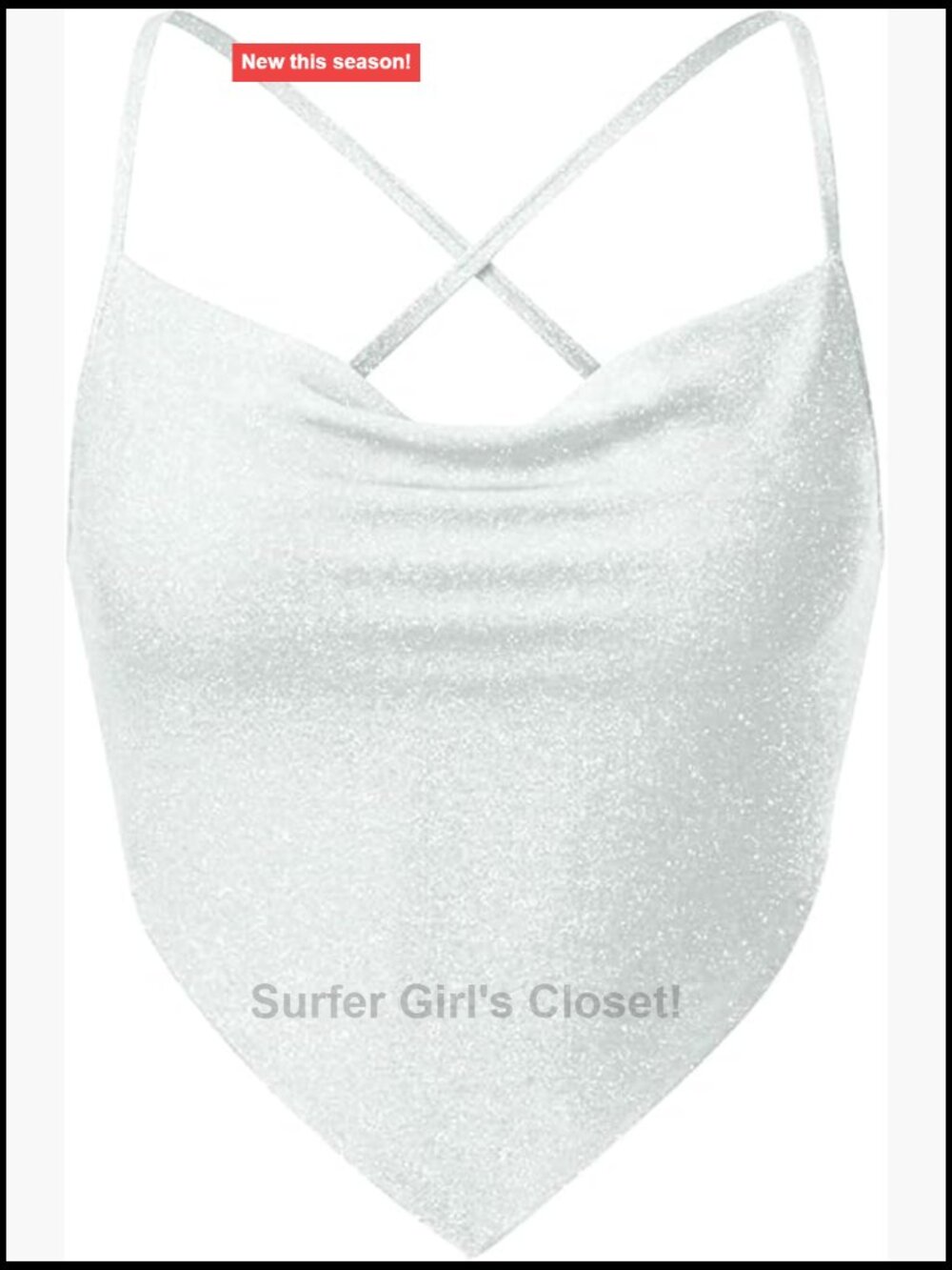 Sequin Spaghetti Strap Ruched Disco Cami Backless Crop Top